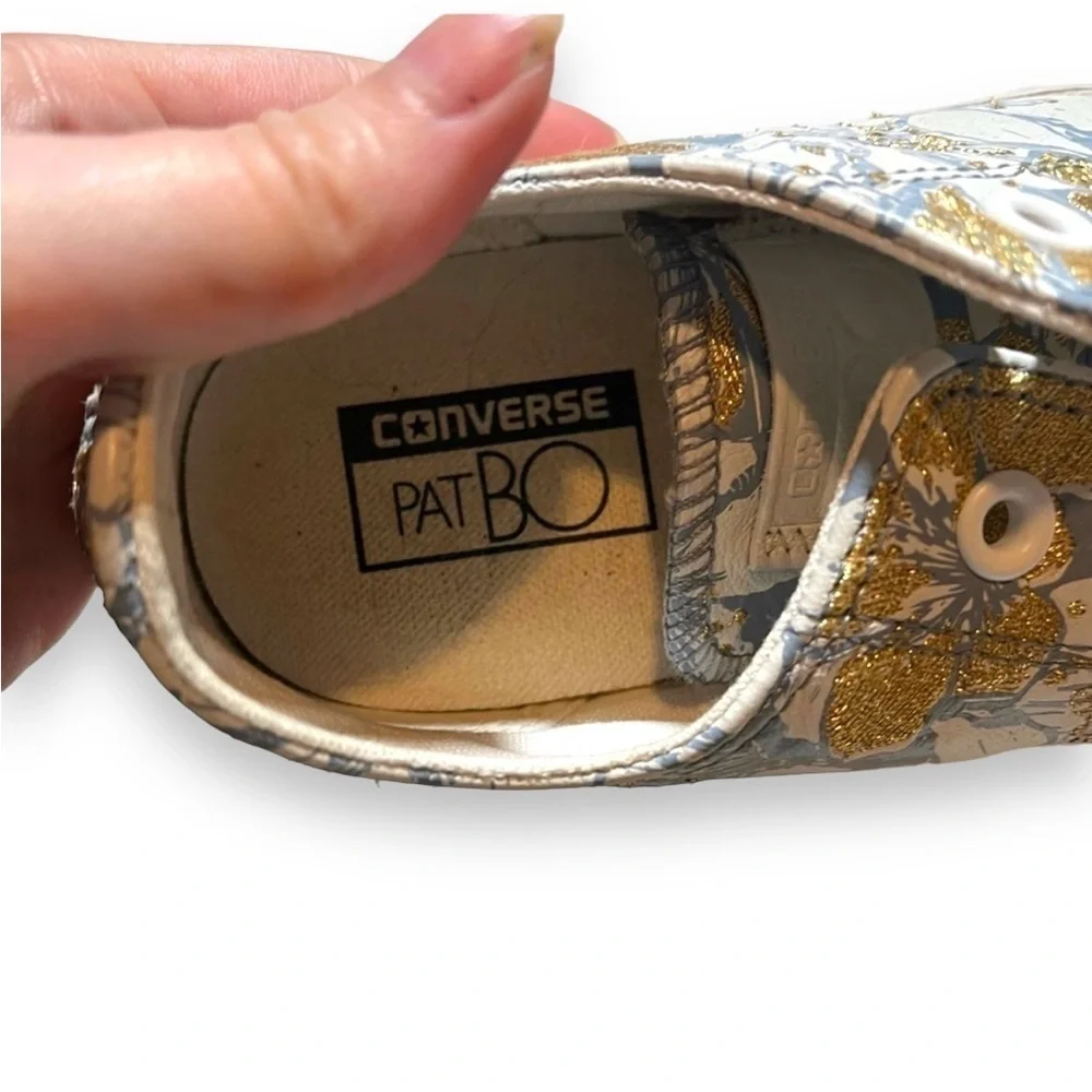 Converse Pat Bo Gilded Sneakers Size 7 NO LACES
